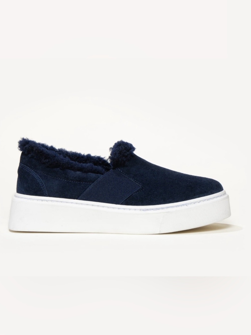 M. Gemi Luciana Navy Suede Shearling-Lined Slip-On Loafers Sneakers 8